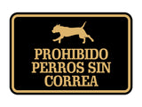 Signs ByLITA Classic Framed Prohibido Perros Sin Correa Graphic Spanish Security Wall or Door Sign