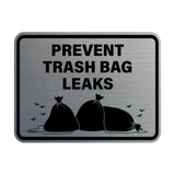 Signs ByLITA Classic Framed Prevent Trash Bag Leaks Wall or Door Sign