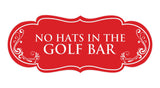 Signs ByLITA Designer No Hats in The Golf Bar Elegant Design Clear Messaging Durable Construction Easy Installation Wall or Door Sign