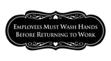 Designer Employees Must Wash Hands Before Returning to work Sign