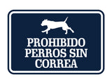 Signs ByLITA Classic Framed Prohibido Perros Sin Correa Graphic Spanish Security Wall or Door Sign