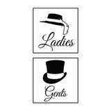 Signs ByLITA Square ladies and gents sign set with Adhesive Tape, Mounts On Any Surface, Weather Resistant, Indoor/Outdoor Use