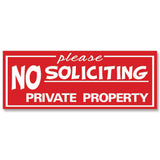 All Quality "Please No Soliciting Private Property" Engraved Sign, 2" x 5"