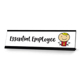 Essential Employee Stick People Desk Sign, Novelty Nameplate (2 x 8")