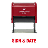 Sign & Date Self Inking Rubber Stamp