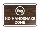 Classic Framed No Handshake Zone Sign