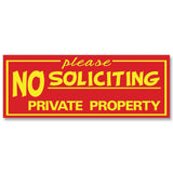 All Quality "Please No Soliciting Private Property" Engraved Sign, 2" x 5"