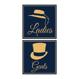 Signs ByLITA Square ladies and gents sign set with Adhesive Tape, Mounts On Any Surface, Weather Resistant, Indoor/Outdoor Use