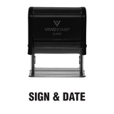 Sign & Date Self Inking Rubber Stamp