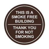 Circle THIS IS A SMOKE FREE BUILDING, Thank You For Not Smoking Wall / Door Sign