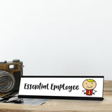 Essential Employee Stick People Desk Sign, Novelty Nameplate (2 x 8")