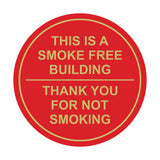 Circle THIS IS A SMOKE FREE BUILDING, Thank You For Not Smoking Wall / Door Sign