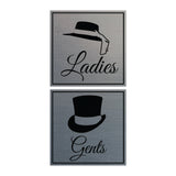 Signs ByLITA Square ladies and gents sign set with Adhesive Tape, Mounts On Any Surface, Weather Resistant, Indoor/Outdoor Use