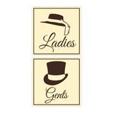 Signs ByLITA Square ladies and gents sign set with Adhesive Tape, Mounts On Any Surface, Weather Resistant, Indoor/Outdoor Use