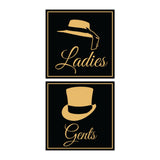 Signs ByLITA Square ladies and gents sign set with Adhesive Tape, Mounts On Any Surface, Weather Resistant, Indoor/Outdoor Use