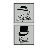 Signs ByLITA Square ladies and gents sign set with Adhesive Tape, Mounts On Any Surface, Weather Resistant, Indoor/Outdoor Use