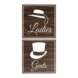 Signs ByLITA Square ladies and gents sign set with Adhesive Tape, Mounts On Any Surface, Weather Resistant, Indoor/Outdoor Use