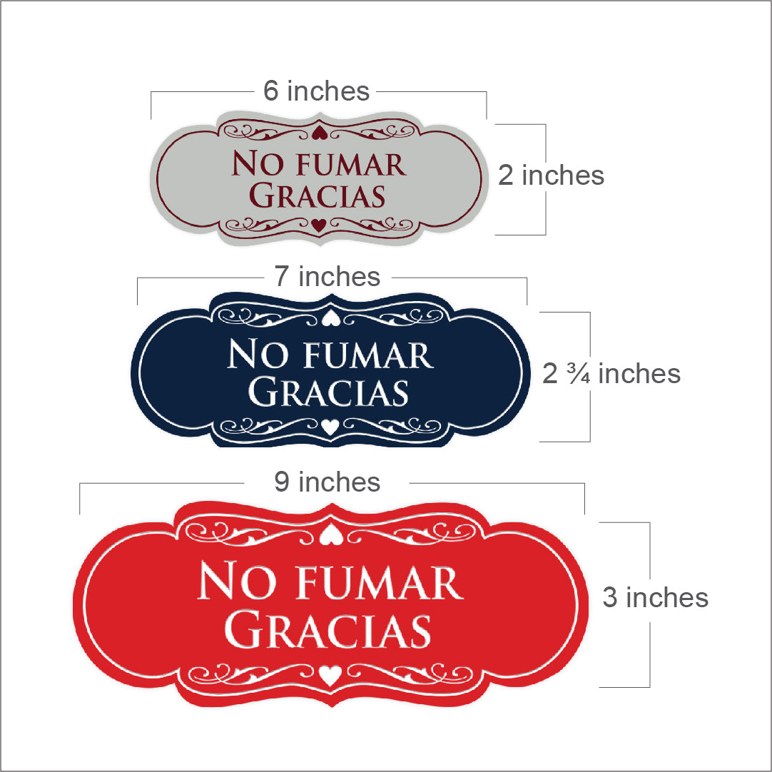 Signs ByLITA Designer Spanish No Fumar Gracias Sign – Pacific Sign and Stamp