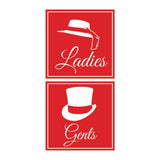 Signs ByLITA Square ladies and gents sign set with Adhesive Tape, Mounts On Any Surface, Weather Resistant, Indoor/Outdoor Use